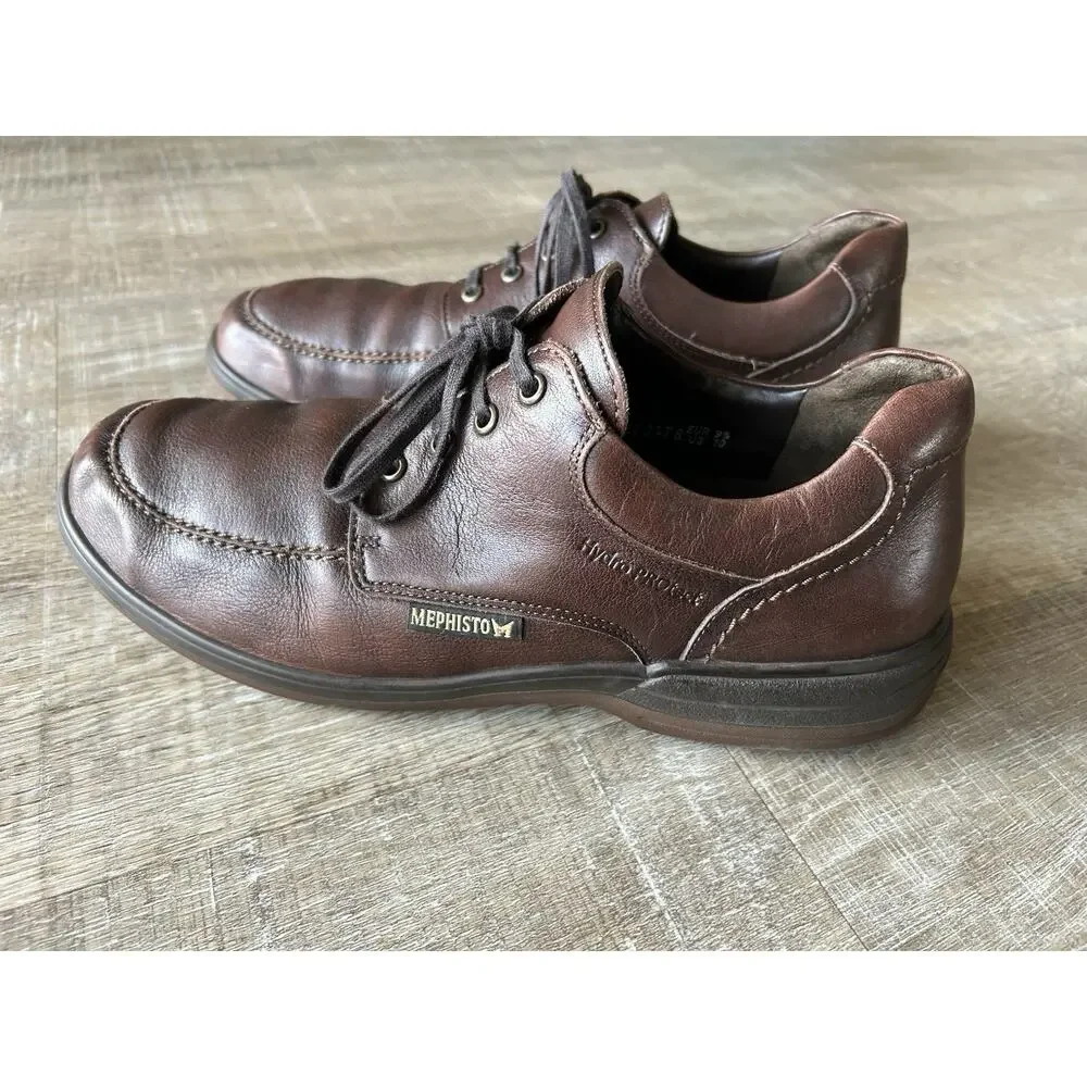 Mephisto Douk Shoes Mens 10 Brown Leather Comfort Walking Waterproof Lace Up